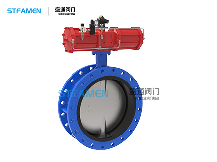 氣動快切法蘭軟密封蝶閥