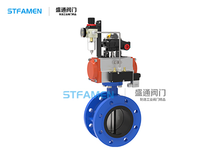 氣動開關法蘭軟密封蝶閥